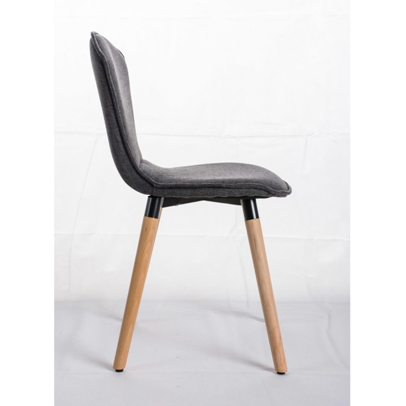 Silla de confidente FELIKA, gran acolchado en tela color negro