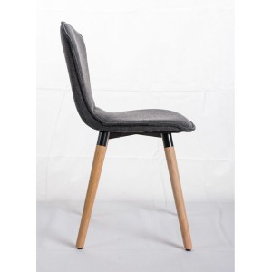 Silla de confidente FELIKA, gran acolchado en tela color negro
