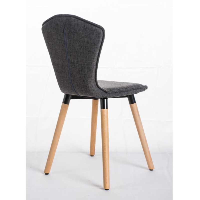 Silla de confidente FELIKA, gran acolchado en tela color negro