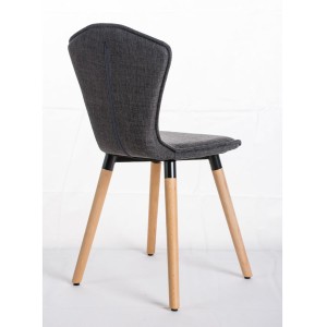 Silla de confidente FELIKA, gran acolchado en tela color negro