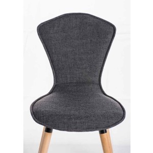 Silla de confidente FELIKA, gran acolchado en tela color negro