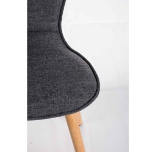 Silla de confidente FELIKA, gran acolchado en tela color negro