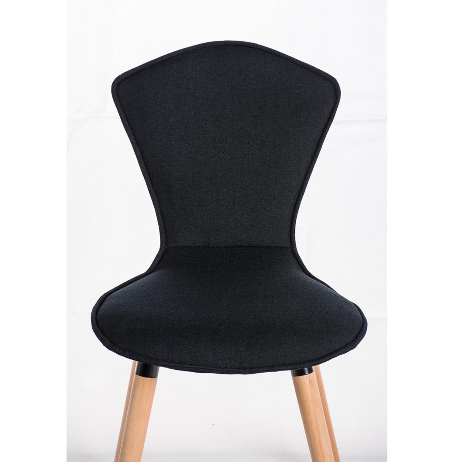 Silla de Confidente FELIKA, Patas de Madera, Gran Acolchado en Tela color Negro