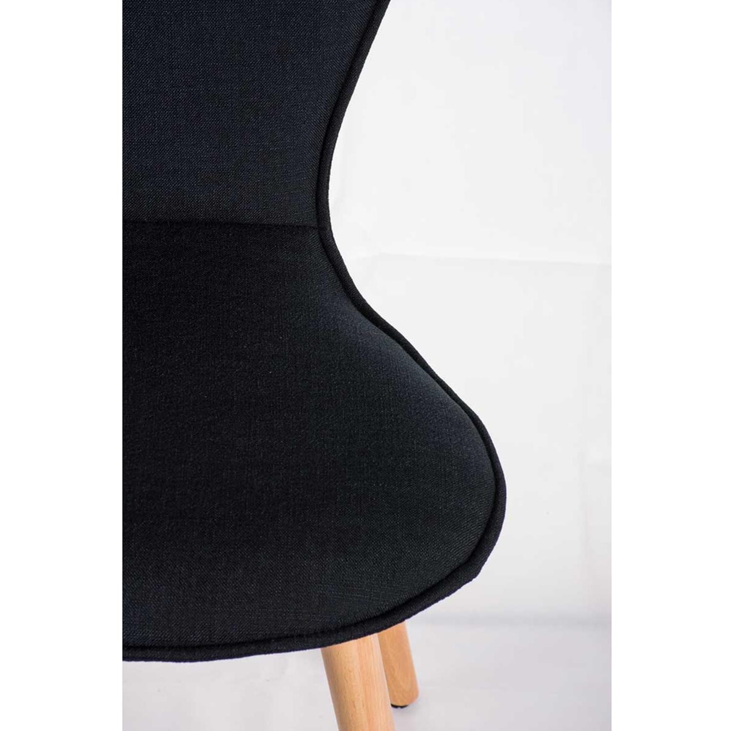 Silla de Confidente FELIKA, Patas de Madera, Gran Acolchado en Tela color Negro