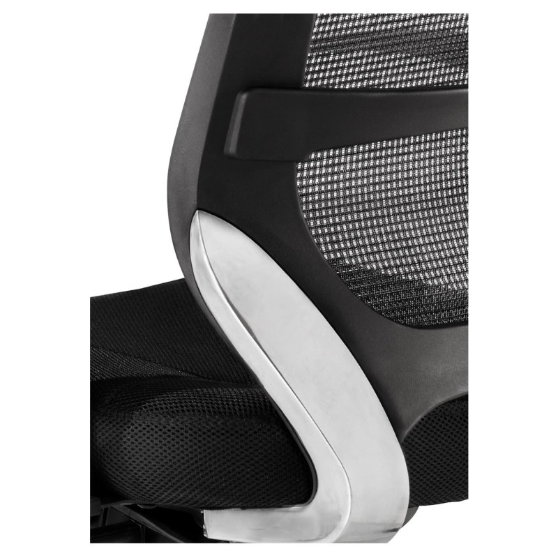 Silla de oficina HENRY, base aluminio, en negro
