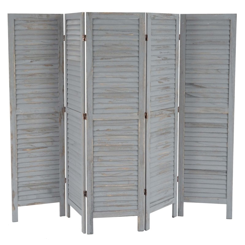 Biombo de madera LEO,170x228x2cm, muy elegante en color gris