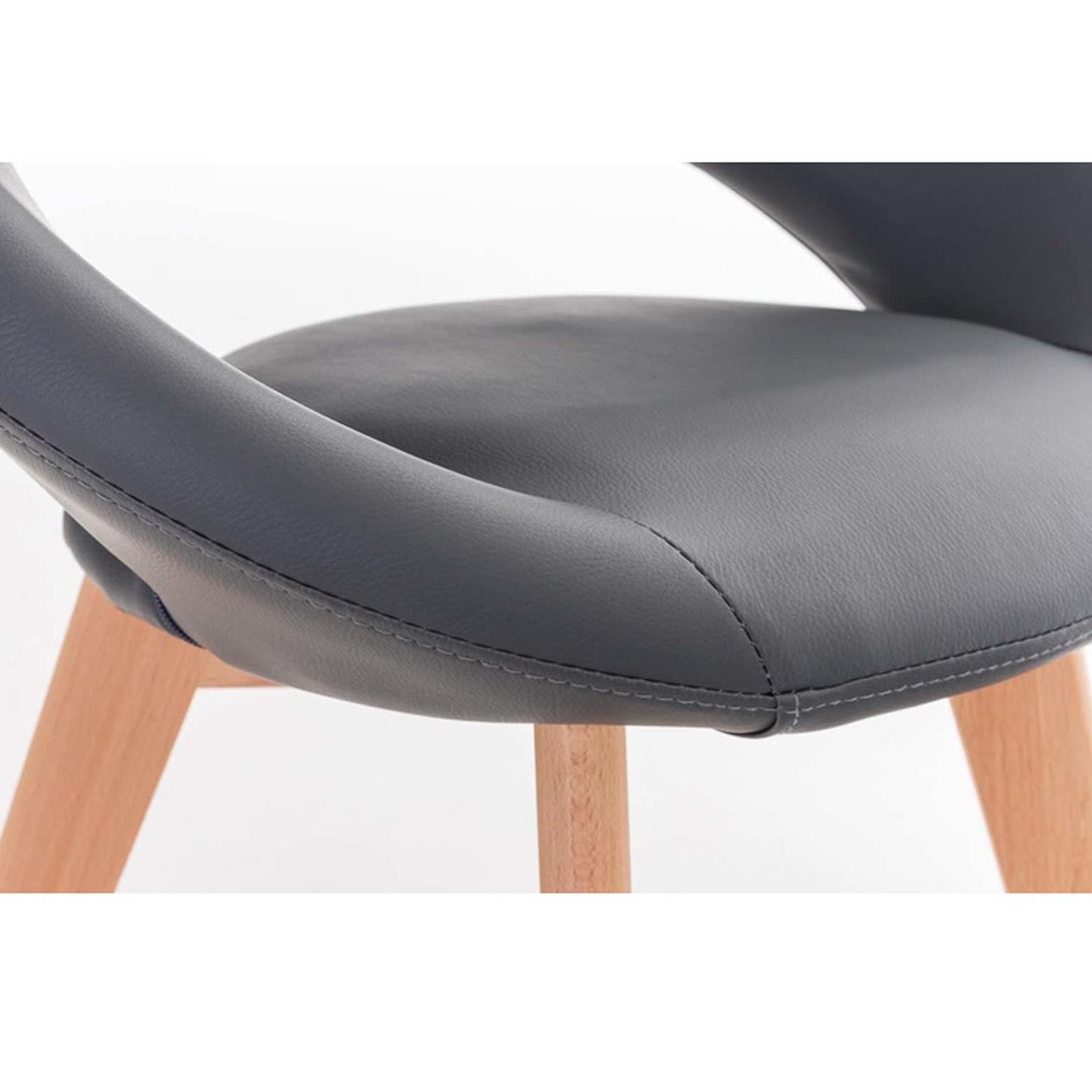 Silla de Confidente TIMY, Diseño Exclusivo, Patas de Madera, Gran Acolchado en Piel color Negro