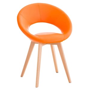 Silla de confidente TIMY, diseño exclusivo, gran acolchado en piel negra