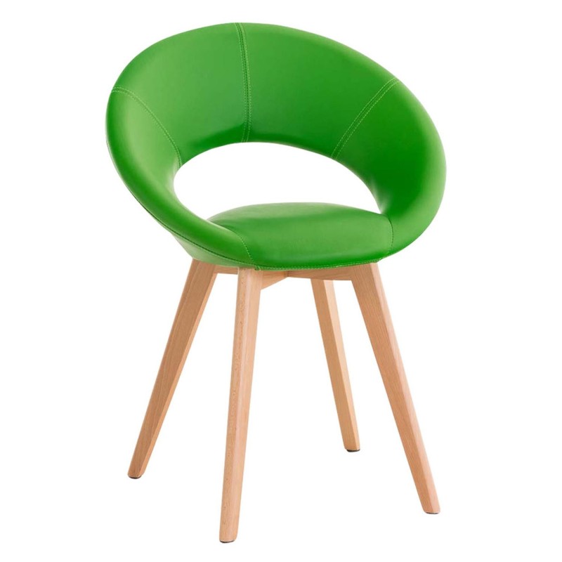 Silla de confidente TIMY, diseño exclusivo, gran acolchado en piel negra