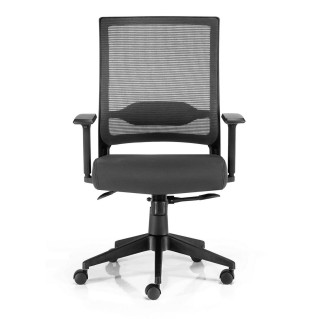 Silla de oficina ISAAC, soporte lumbar, en negro 2