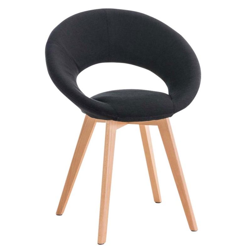 Silla de confidente TIMY TELA, diseño exclusivo, gran acolchado en negro