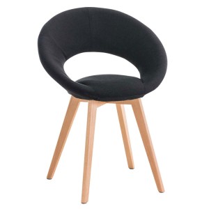 Silla de confidente TIMY TELA, diseño exclusivo, gran acolchado en negro