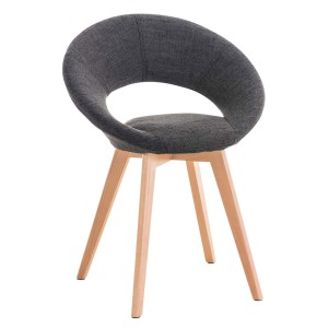 Silla de confidente TIMY TELA, diseño exclusivo, gran acolchado en negro