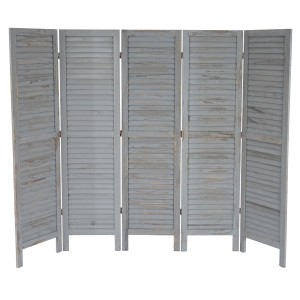 Biombo de madera LEO,170x228x2cm, muy elegante en color gris