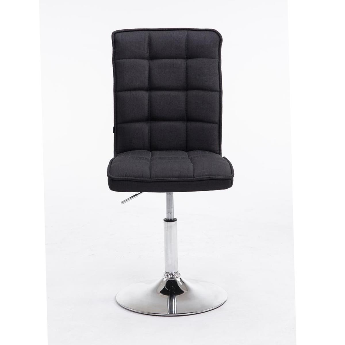 Silla de Confidente BULGARI TELA, ajustable en altura, base fija en metal, tapizada en color Negro