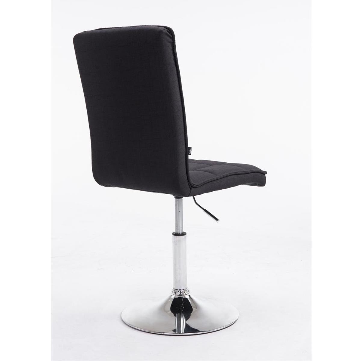 Silla de Confidente BULGARI TELA, ajustable en altura, base fija en metal, tapizada en color Negro