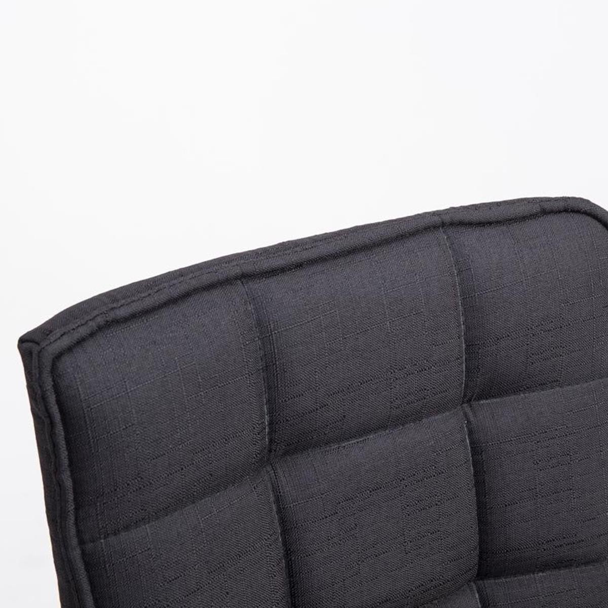 Silla de Confidente BULGARI TELA, ajustable en altura, base fija en metal, tapizada en color Negro