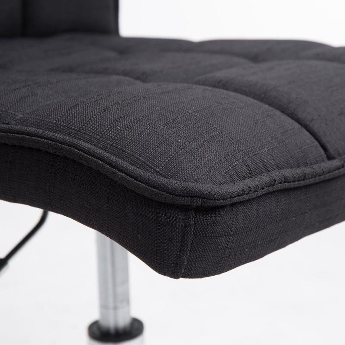 Silla de Confidente BULGARI TELA, ajustable en altura, base fija en metal, tapizada en color Negro