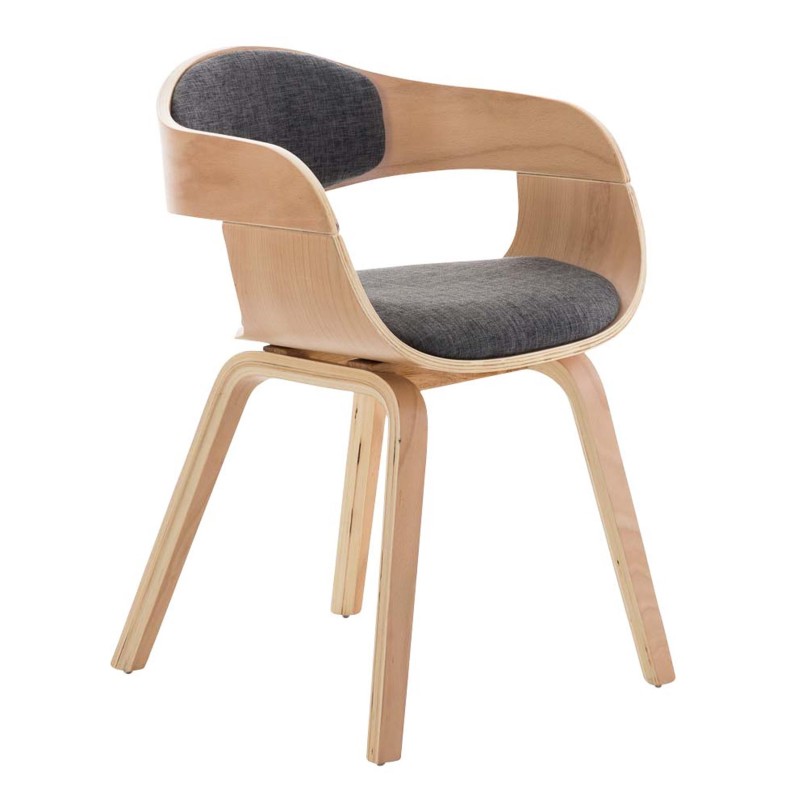 Silla de Confidente BUTAN TELA color haya y negro