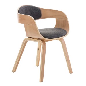 Silla de Confidente BUTAN TELA color haya y negro