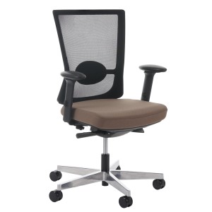 Silla ergonómica NILO, 100% ajustable, en negro y marrón