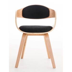 Silla de Confidente BUTAN TELA color haya y negro