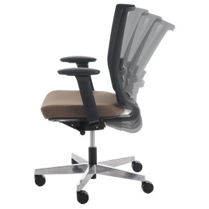 Silla ergonómica NILO, 100% ajustable, en negro y marrón