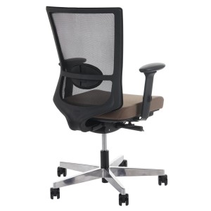 Silla ergonómica NILO, 100% ajustable, en negro y marrón