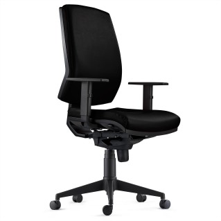 Silla Ergonómica OLIVER, piel real negra