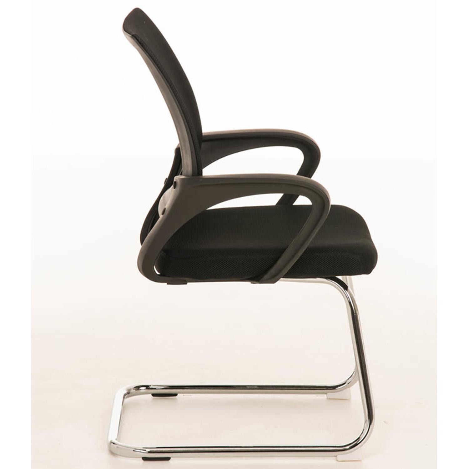 Silla de Confidente SEUL V, Bonito Diseño, Gran Asiento Acolchado, Color Negro