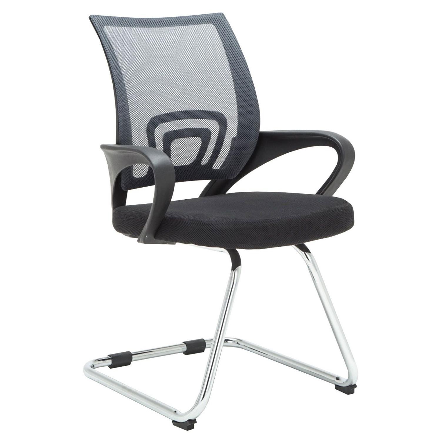 Silla de Confidente SEUL V, Bonito Diseño, Gran Asiento Acolchado, Color Negro