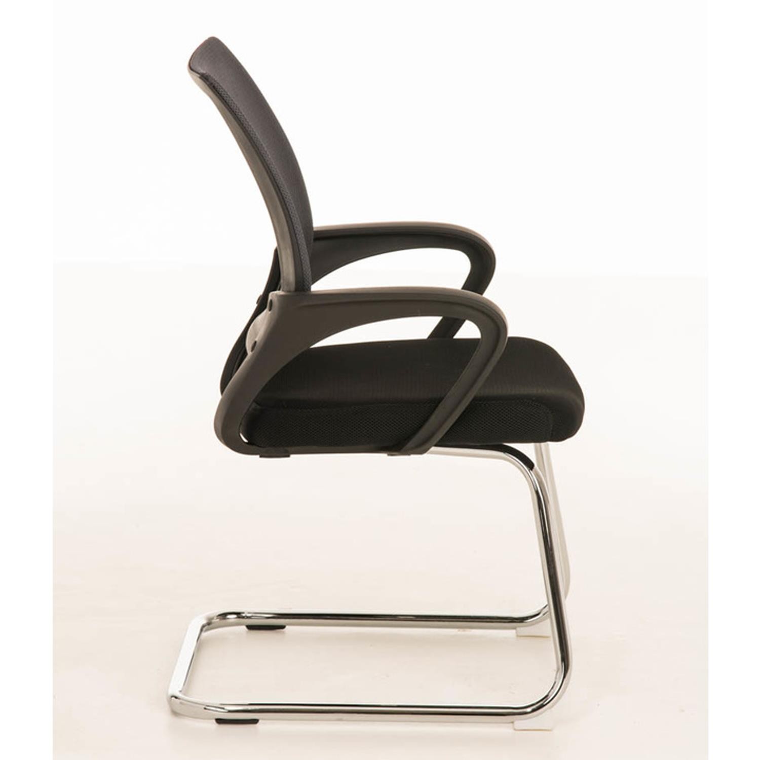 Silla de Confidente SEUL V, Bonito Diseño, Gran Asiento Acolchado, Color Negro
