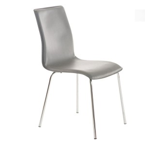 Silla de Confidente MIKI, tapizada en piel color negro