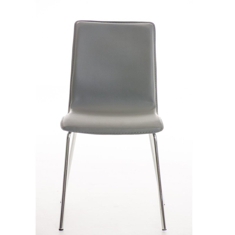Silla de Confidente MIKI, tapizada en piel color negro