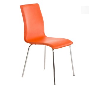 Silla de Confidente MIKI, tapizada en piel color negro