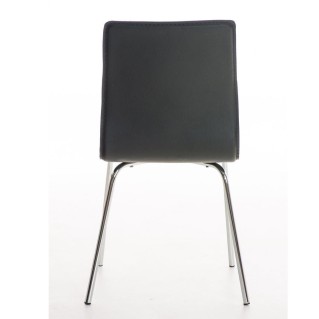 Silla de Confidente MIKI, tapizada en piel color negro 2