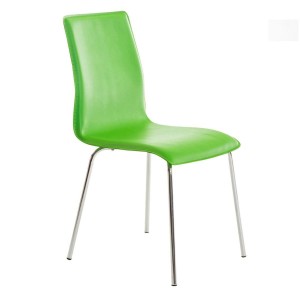 Silla de Confidente MIKI, tapizada en piel color negro