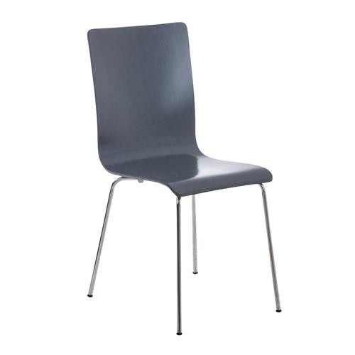 Silla de Confidente PERE, Patas Metálicas, en Madera color Negro