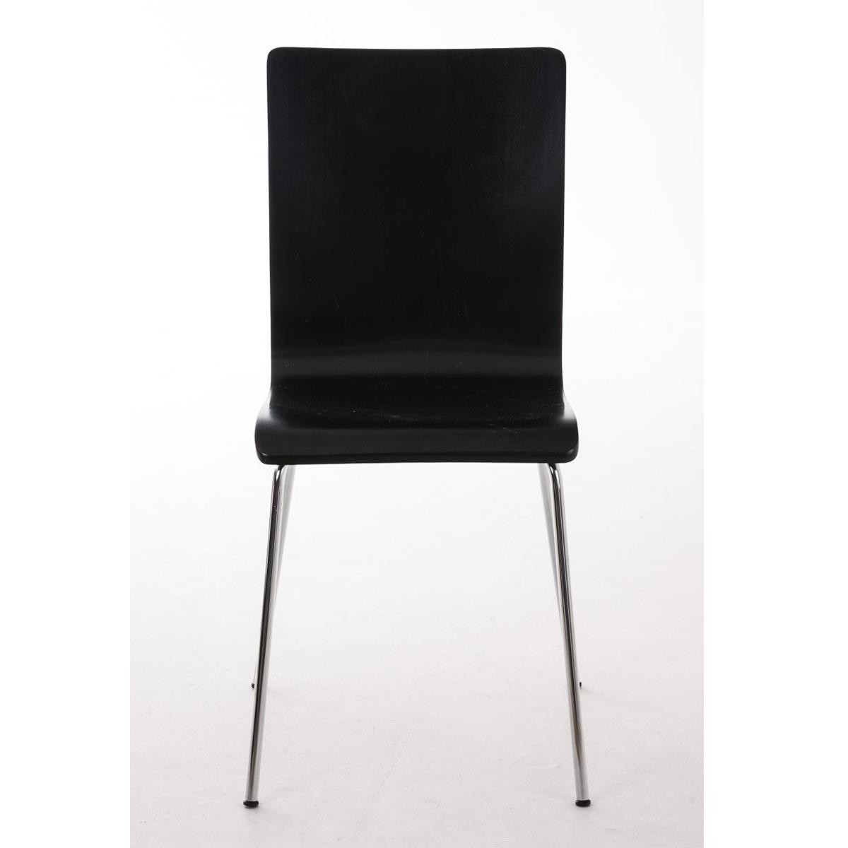Silla de Confidente PERE, Patas Metálicas, en Madera color Negro