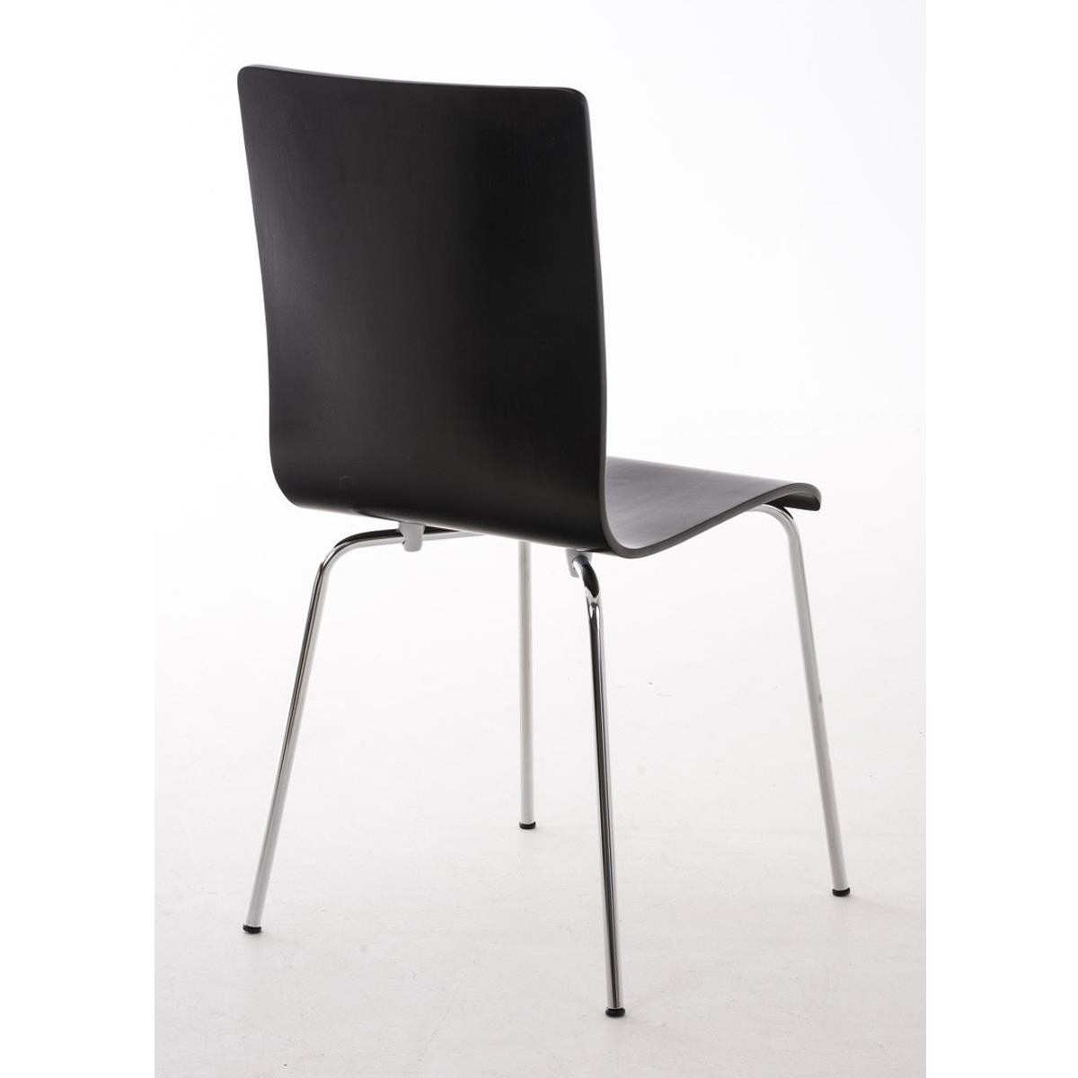 Silla de Confidente PERE, Patas Metálicas, en Madera color Negro