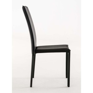 Silla de Confidente LAURA, tapizada en piel color negro