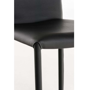 Silla de Confidente LAURA, tapizada en piel color negro