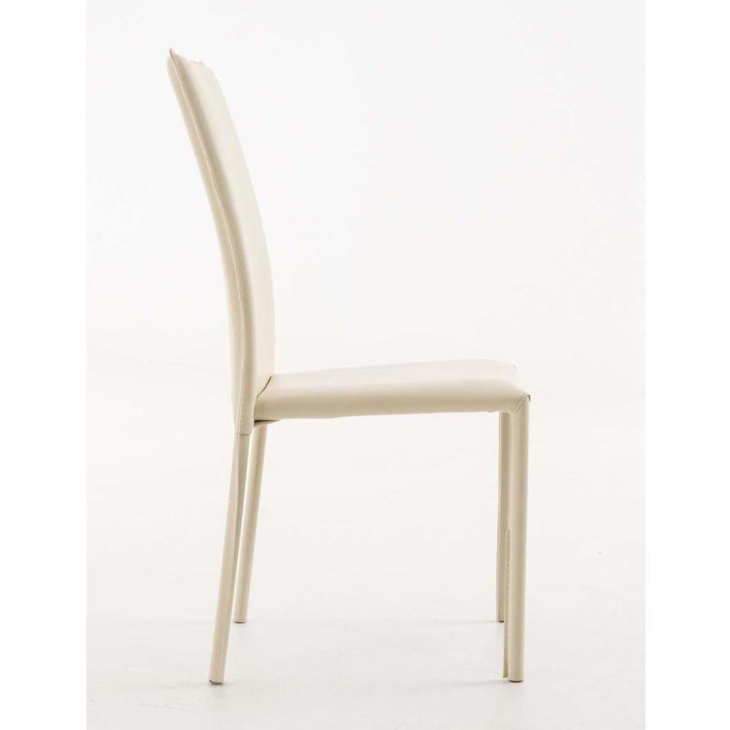 Silla de Confidente LAURA, tapizada en piel color negro