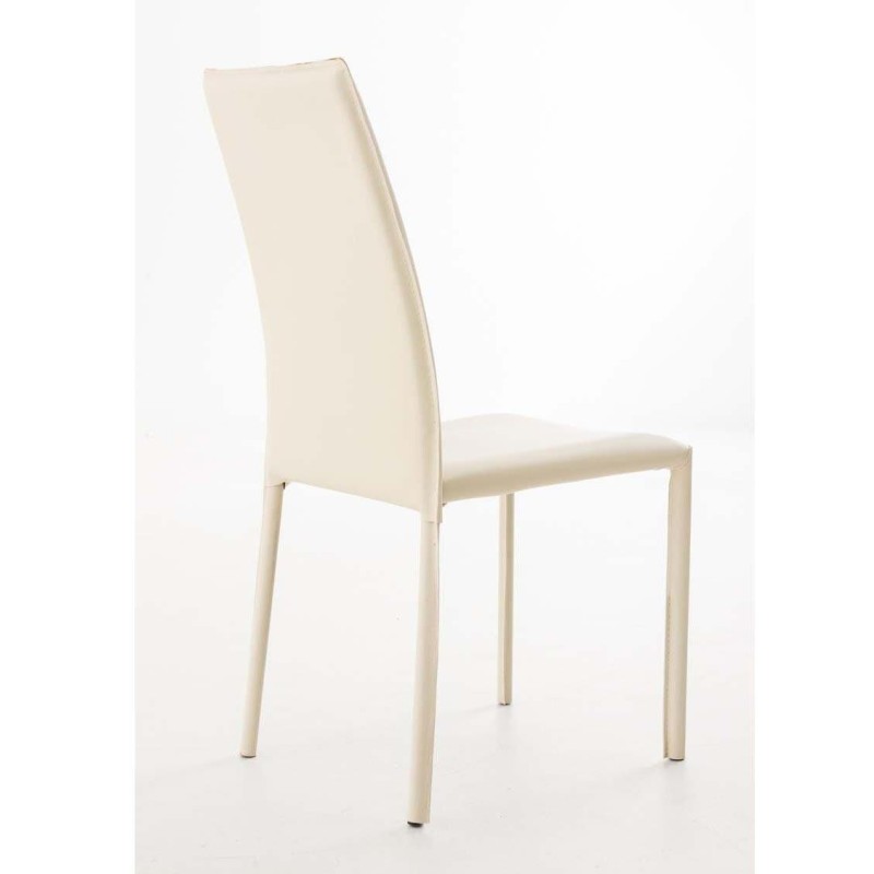 Silla de Confidente LAURA, tapizada en piel color negro