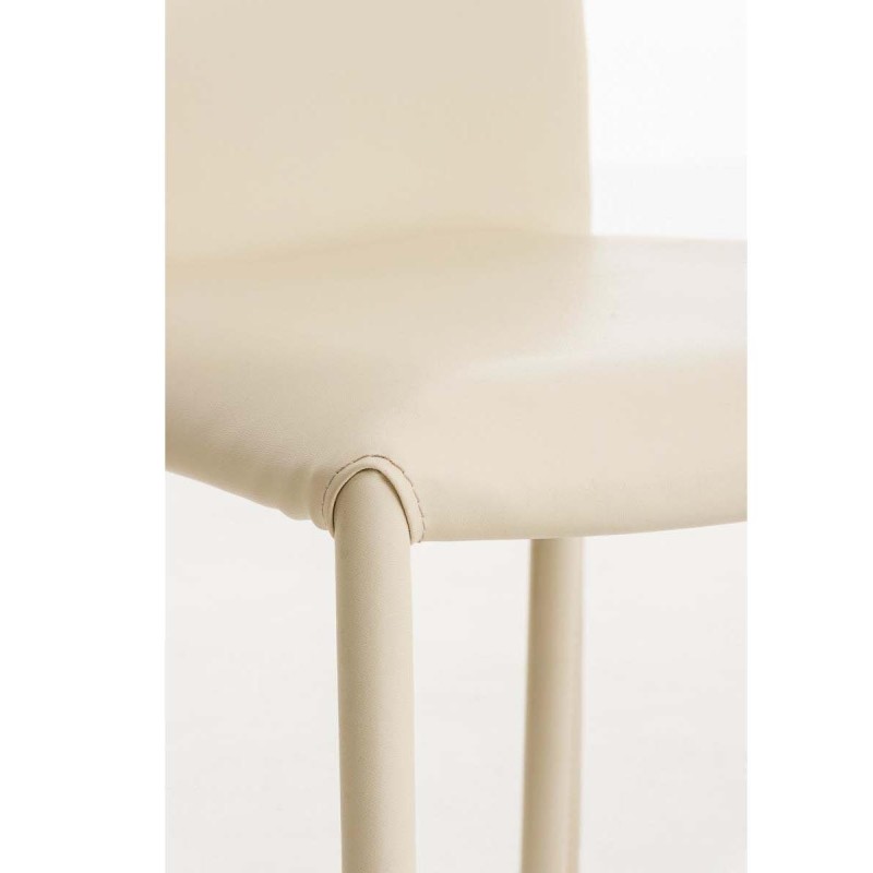 Silla de Confidente LAURA, tapizada en piel color negro