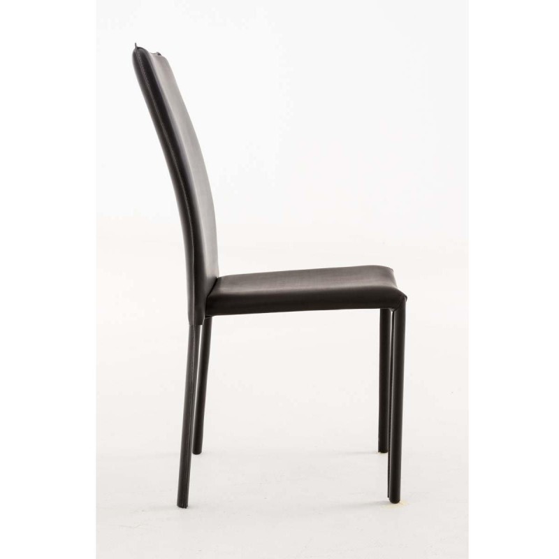 Silla de Confidente LAURA, tapizada en piel color negro