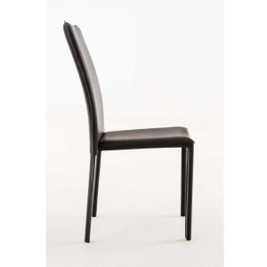 Silla de Confidente LAURA, tapizada en piel color negro
