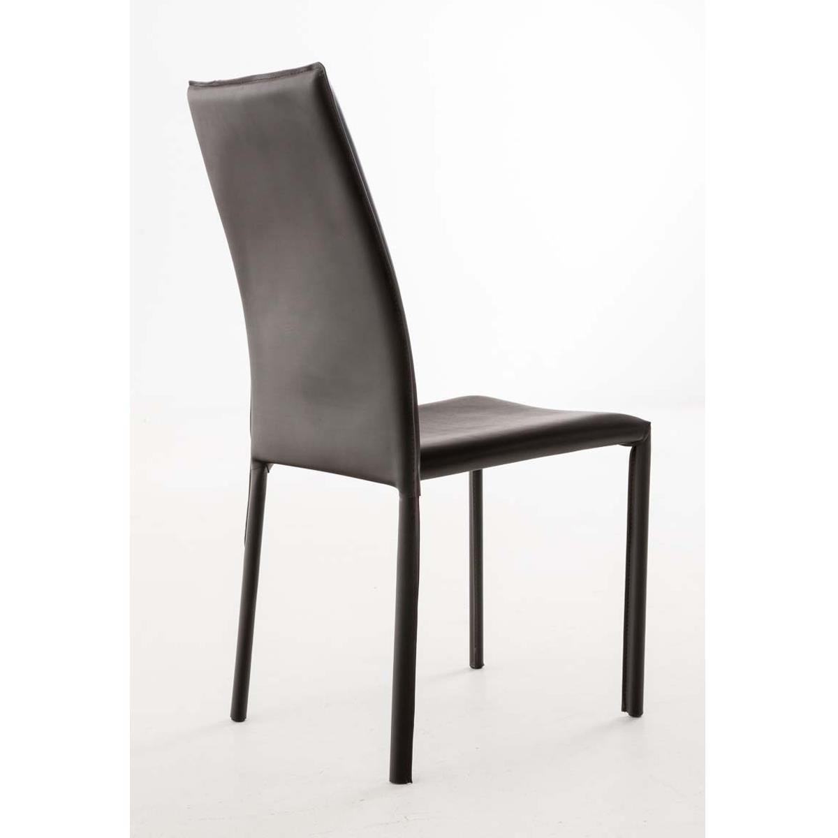 Silla de Confidente LAURA, Diseño Moderno, Tapizada en Piel color Negro