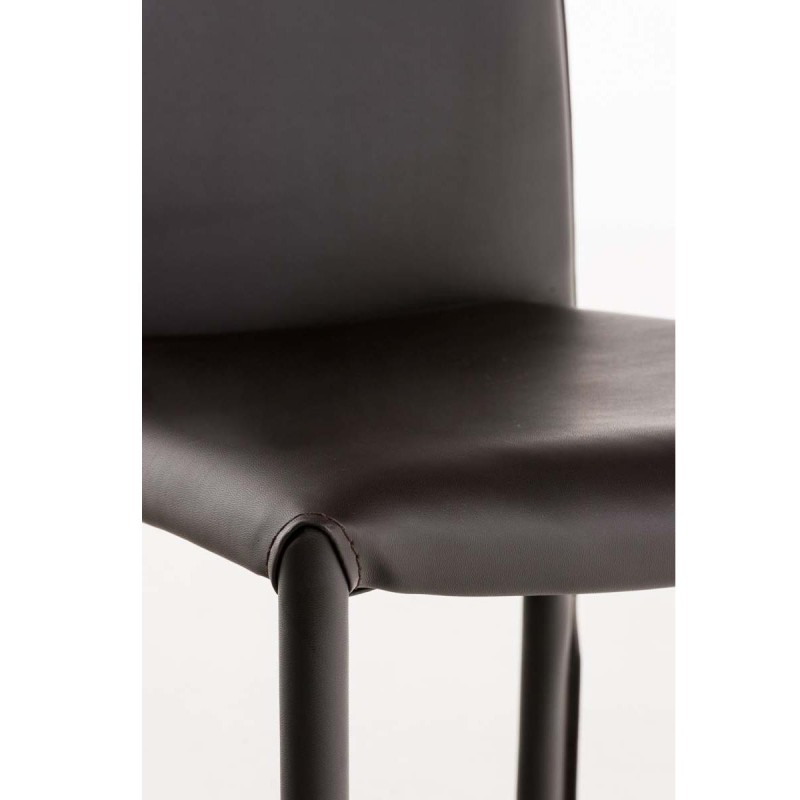 Silla de Confidente LAURA, tapizada en piel color negro