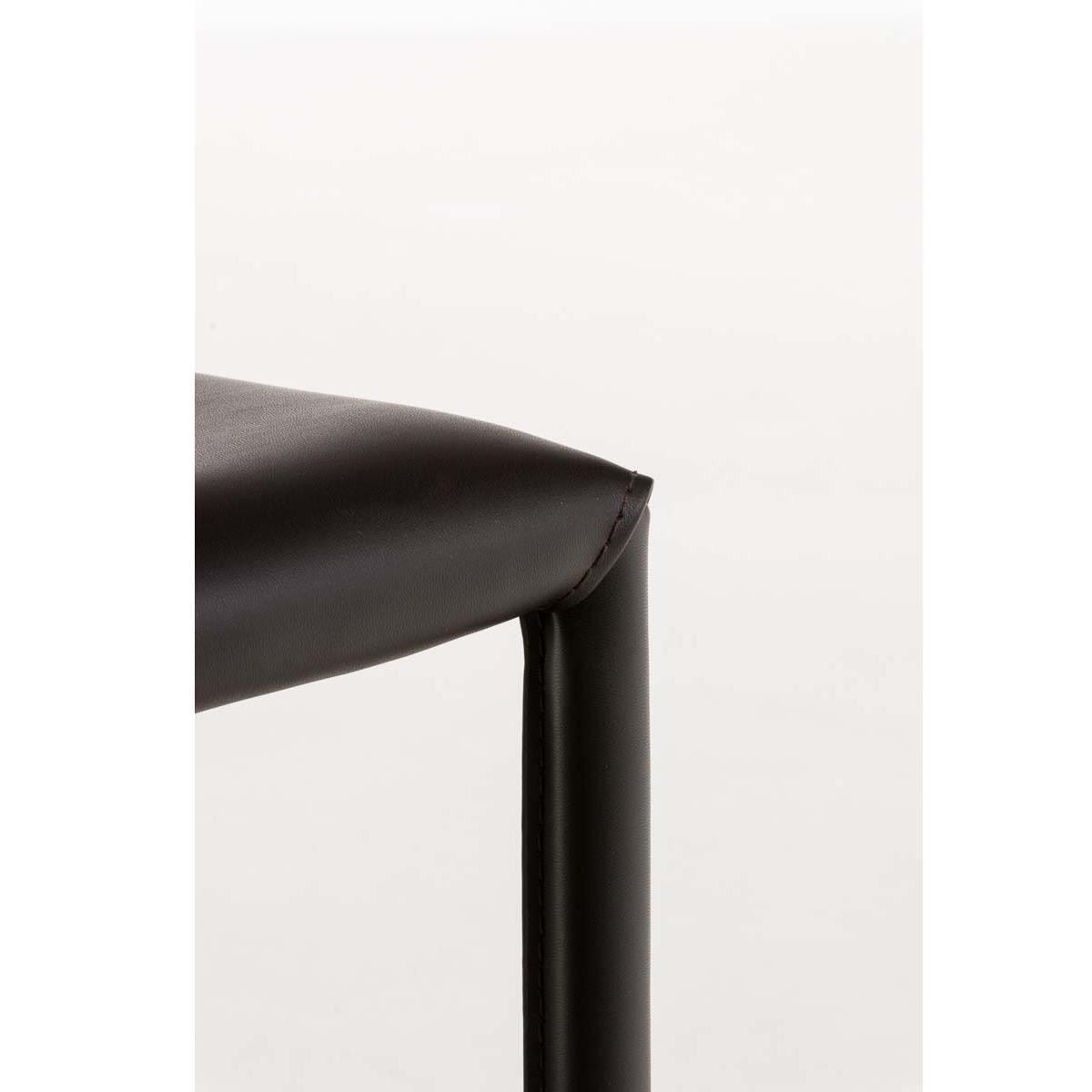 Silla de Confidente LAURA, Diseño Moderno, Tapizada en Piel color Negro